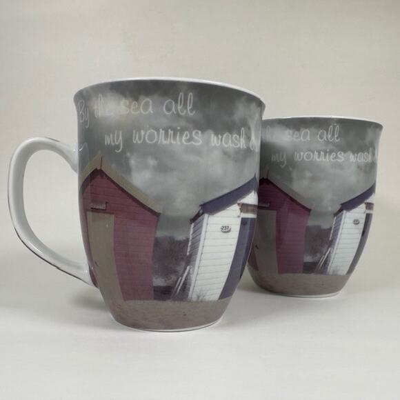Creative Tops, By The Sea Coffee Mugs/Cups Set of 2 Beach Cottage Outdoors - Picture 3 of 14